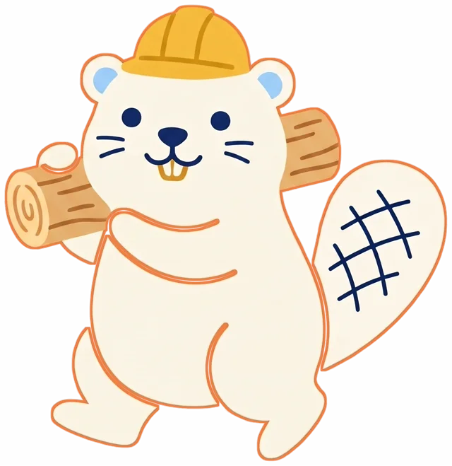 The bevr beaver carrying a log