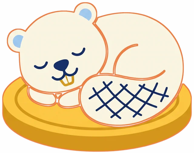 The bevr beaver asleep on a coin: $BEVR isn't launched yet